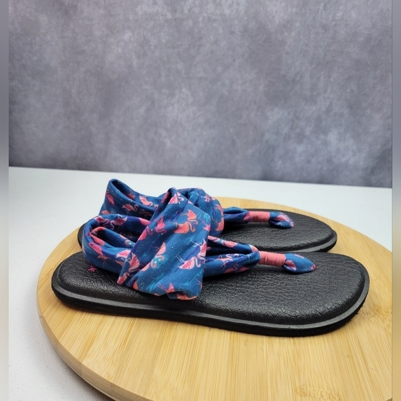 Sanuk Yoga Sling Sandals Flamingo beach lightweight comfy Women's Sandal size 7 - Picture 2 of 7